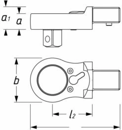 Hazet Einsteck-Umschaltknarre, Einsteck-Vierkant 14 X 18 Mm, Vierkant Massiv 12,5 Mm (1/2"), Art.Nr. 6604-1 -Werabahco Verkaufe aufsteckknarre einsteckknarre 1264927 czm