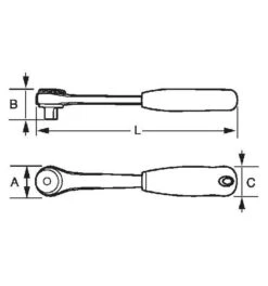 Bahco 1/2" Umschaltknarre Mit Schwenkkopf, 72 Zähnen Und 5°-Rückschwenkwinkel, 266 mm -Werabahco Verkaufe bahco knarren 975235 czm 4