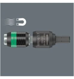 Wera 889/4/1 F Rapidaptor Freilauf-Bithalter Für Drehmomentschraubendreher Mit Pistolengriff, 1/4" X 64 Mm -Werabahco Verkaufe bithalter 809585 czm
