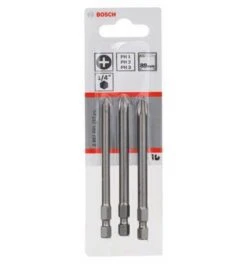 Bosch Schrauberbit-Set Extra-Hart, 3-tlg., PH1, PH2, PH3, 89 Mm -Werabahco Verkaufe bosch bit satz 152035 czm