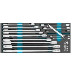 Hazet Doppel-Ringschlüssel Satz, Außen-Doppel-Sechskant-Tractionsprofil, 6 - 34, Anzahl Werkzeuge: 15