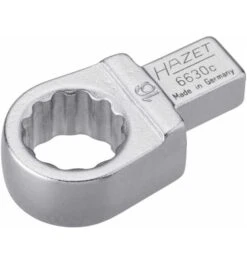 Hazet Einsteck-Ringschlüssel, Einsteck-Vierkant 9 X 12 Mm, Außen-Doppel-Sechskant-Tractionsprofil, 16 Mm