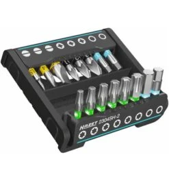 Hazet SmartHolder Mit 16 Bits, Kurz, Sechskant Massiv 6,3 (1/4"), Schlitz Profil, Kreuzschlitz Profil PH, Pozidriv Profil PZ, Innen TORX Profil, 0.4 X