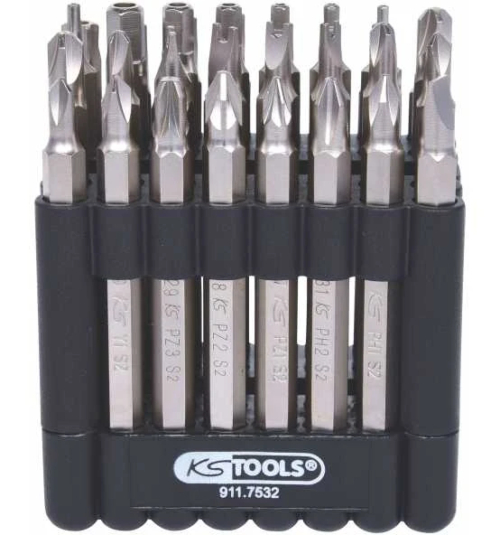 KS Tools 1/4" Bit-Satz, 75 Mm, 32-tlg. Mit Sicherheitsbits 3 KS Tools 1/4" Bit-Satz, 75 Mm, 32-tlg. Mit Sicherheitsbits