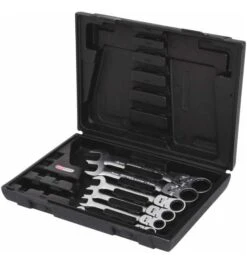 KS Tools GEARplus Gelenk-Ratschenringmaulschlüssel-Satz, 6-tlg.feststellbar