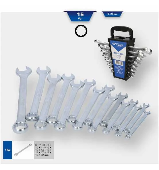 Brilliant Tools Ring-Maulschlüssel-Satz, 15-tlg. 4 Brilliant Tools Ring-Maulschlüssel-Satz, 15-tlg. – Bild 2