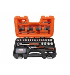 Bahco Steckschlüssel-Satz 1/4" Und 3/8" Steckschlüsseleinsätze, Metrisch, Sechskantprofil, Vierkantantrieb, Inklusive Kugelkopfknarre - 91-tlg.