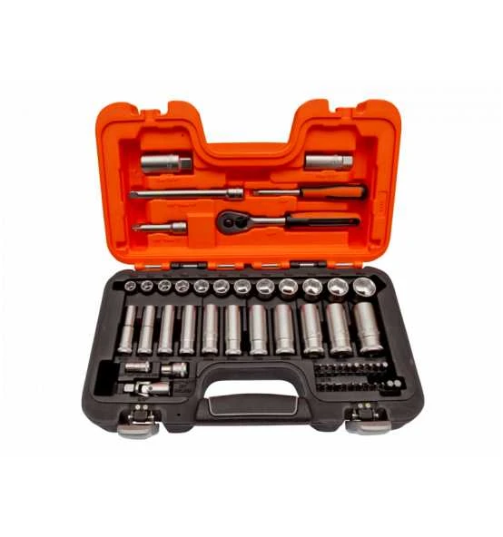 Bahco 1/4"- Und 3/8"-Steckschlüssel-Satz, Metrisch, Sechskant, Lange Ausführung, Inklusive Knarre - 53-tlg. 3 Bahco 1/4"- Und 3/8"-Steckschlüssel-Satz, Metrisch, Sechskant, Lange Ausführung, Inklusive Knarre - 53-tlg.