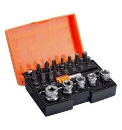Werabahco Verkaufe 31 Bahco Bit-Steckschlüssel-Satz Mit 1/4" Bit-Knarre Und Adapter Für Schlitz/Phillips/Pozidriv/TORX/Sechskantschrauben - 26-tlg.
