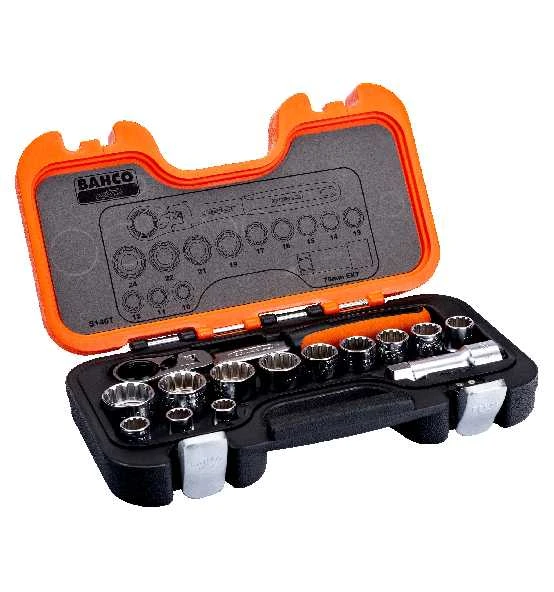 Bahco Durchsteck-Steckschlüssel-Satz Mit Schwenkkopf-Knarre Und Verlängerungen - 14-tlg. 4 Bahco Durchsteck-Steckschlüssel-Satz Mit Schwenkkopf-Knarre Und Verlängerungen - 14-tlg. – Bild 2