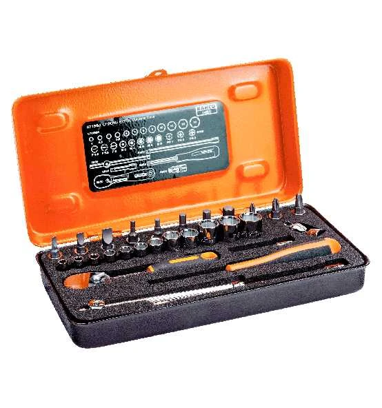 Bahco 1/4" Steckschlüssel-Satz, Metrisch, Sechskantprofil, Inklusive Birnenförmiger Umschaltknarre/Schraubendreher-Bits - 29-tlg. 4 Bahco 1/4" Steckschlüssel-Satz, Metrisch, Sechskantprofil, Inklusive Birnenförmiger Umschaltknarre/Schraubendreher-Bits - 29-tlg. – Bild 2