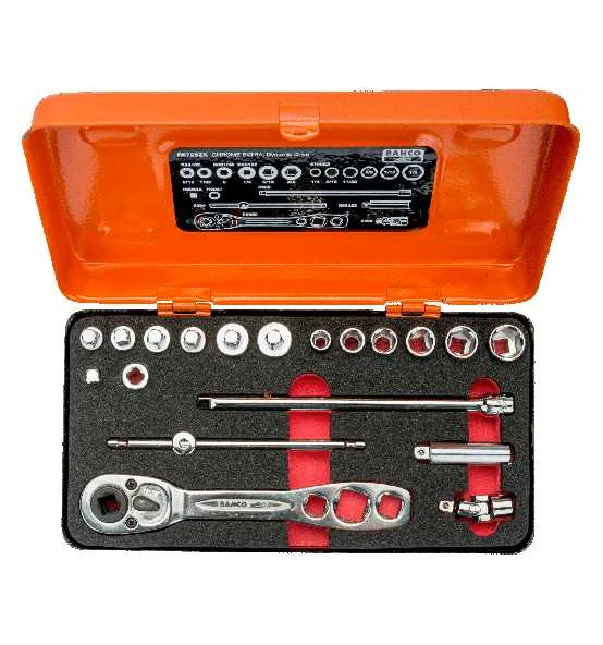 Bahco 1/4" Steckschlüssel-Satz, Zoll, Sechskant, inklusive Umschaltknarre Für Kältetechnik - 12-tlg. 6 Bahco 1/4" Steckschlüssel-Satz, Zoll, Sechskant, inklusive Umschaltknarre Für Kältetechnik - 12-tlg. – Bild 4