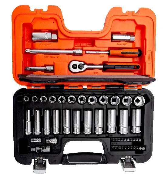 Bahco 1/4"- Und 3/8"-Steckschlüssel-Satz, Metrisch, Sechskant, Lange Ausführung, Inklusive Knarre - 53-tlg. 6 Bahco 1/4"- Und 3/8"-Steckschlüssel-Satz, Metrisch, Sechskant, Lange Ausführung, Inklusive Knarre - 53-tlg. – Bild 4