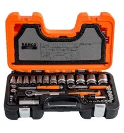 Bahco 1/4"- Und 1/2"-Steckschlüssel-Satz, Metrisch, Doppelsechskant, Inklusive Umschaltknarre Mit Schlankem Knarrenkopf - 56-tlg. -Werabahco Verkaufe steckschluesselgarnitur bahco 732199 czm