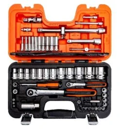 Bahco 1/4"- Und 1/2"-Steckschlüssel-Satz, Metrisch, Doppelsechskant, Inklusive Umschaltknarre Mit Schlankem Knarrenkopf - 56-tlg. -Werabahco Verkaufe steckschluesselgarnitur bahco 732201 czm