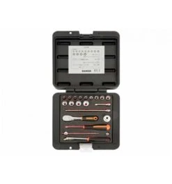 Bahco 1/4" Steckschlüssel-Satz, Metrisch, Sechskantprofil, Inklusive Birnenförmiger Umschaltknarre/Adapter - 21-tlg. -Werabahco Verkaufe steckschluesselgarnitur bahco 969955 czm