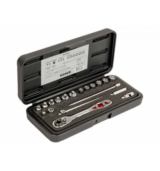 Bahco 1/4" Steckschlüssel-Satz, Zoll, Sechskant, inklusive Umschaltknarre Für Kältetechnik - 12-tlg. 4 Bahco 1/4" Steckschlüssel-Satz, Zoll, Sechskant, inklusive Umschaltknarre Für Kältetechnik - 12-tlg. – Bild 2