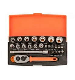 Bahco 1/4"-Steckschlüssel-Satz, Metrisch, Sechskant inklusive Schraubendreher-Bits Mit Bithalter - 25-tlg. -Werabahco Verkaufe steckschluesselgarnitur bahco 973618 czm