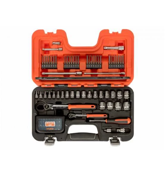 Bahco Steckschlüssel-Satz 1/4" Und 3/8", Metrisch, Sechskantprofil, Vierkantantrieb, Inklusive Umschaltknarre Mit Schlankem Knarrenkopf - 91-tlg. 3 Bahco Steckschlüssel-Satz 1/4" Und 3/8", Metrisch, Sechskantprofil, Vierkantantrieb, Inklusive Umschaltknarre Mit Schlankem Knarrenkopf - 91-tlg.