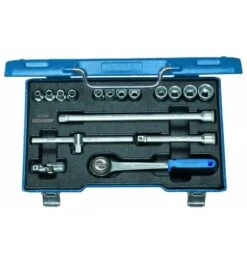 Gedore Steckschlüssel-Satz 3/8" 17-tlg. 6-kant 6-19 Mm