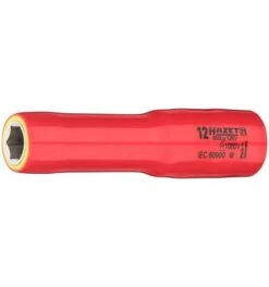 Hazet Steckschlüsseleinsatz, Sechskant, Lang, Schutzisoliert, Vierkant Hohl 12,5 Mm (1/2"), Außen-Sechskant-Tractionsprofil, 12 Mm