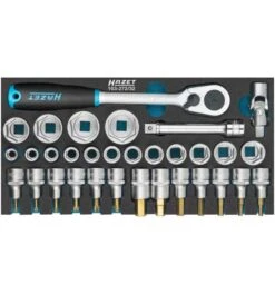 Hazet Steckschlüssel Satz, Vierkant Hohl 12,5 Mm (1/2"), Außen-Doppel-Sechskant-Tractionsprofil, Innen TORX Profil, Innen-Sechskant Profil, Anzahl Wer