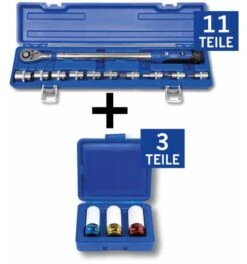 Projahn 1/2" Reifenwechsel-Bundle, 14-tlg. Inhalt: Drehmomentschlüssel-Set_394260 1/2" Tiefe Schlag Stecknuss Satz_3082