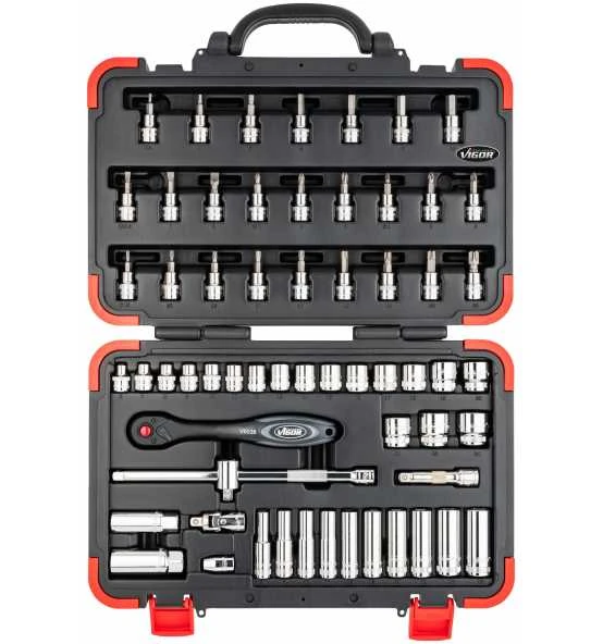 VIGOR Steckschlüssel Satz, Vierkant Hohl 10 Mm (3/8"), Außen Sechskant Profil, Innen TORX Profil, Innen Sechskant Profil, Kreuzschlitz Profil PH, Pozi 8 VIGOR Steckschlüssel Satz, Vierkant Hohl 10 Mm (3/8"), Außen Sechskant Profil, Innen TORX Profil, Innen Sechskant Profil, Kreuzschlitz Profil PH, Pozi – Bild 6