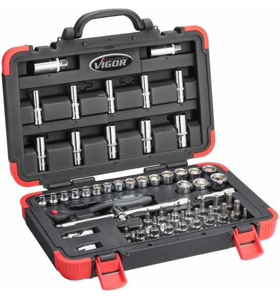 VIGOR Steckschlüssel Satz, Vierkant Hohl 10 Mm (3/8"), Außen Sechskant Profil, Innen TORX Profil, Innen Sechskant Profil, Kreuzschlitz Profil PH, Pozi 3 VIGOR Steckschlüssel Satz, Vierkant Hohl 10 Mm (3/8"), Außen Sechskant Profil, Innen TORX Profil, Innen Sechskant Profil, Kreuzschlitz Profil PH, Pozi