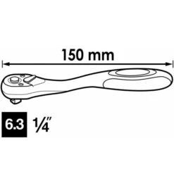 VIGOR Feinzahn-Umschaltknarre, Vierkant Massiv 6,3 Mm (1/4"), 150 Mm -Werabahco Verkaufe vigor knarren 1271971 czm