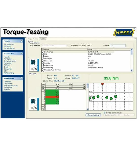 Hazet Prüfsoftware Torque-Testing 3 Hazet Prüfsoftware Torque-Testing