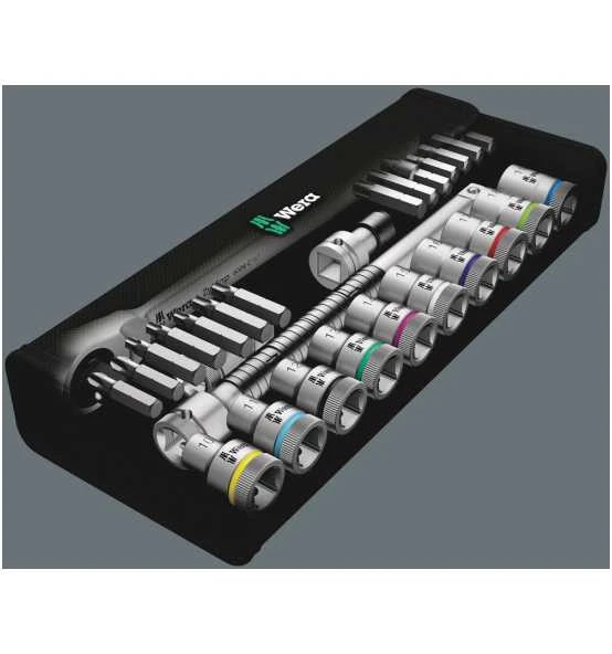 Wera 8100 SC 8 Zyklop Metal-Knarrensatz, Umschalthebel, 1/2"-Antrieb, Metrisch, 28-tlg. 10 Wera 8100 SC 8 Zyklop Metal-Knarrensatz, Umschalthebel, 1/2"-Antrieb, Metrisch, 28-tlg. – Bild 8